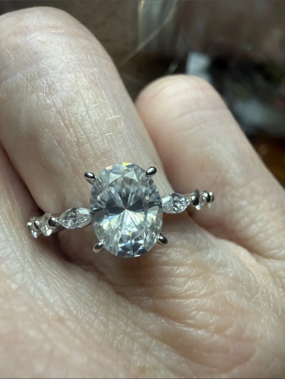 2 CT Oval solitaire GRA CERTIFIED MOISSANITE DIAMOND 925 Sterling Silver Ring